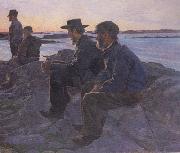 Carl Wilhelmson On the Rocks at Fiskebackskil (nn02 oil painting